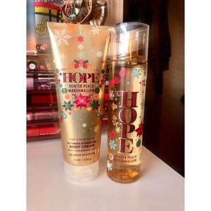 Bath and Body Works Hope Winter Peach Marshmallow bundle
